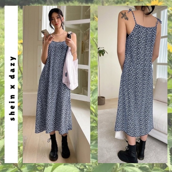 🍭 3/$10 blue & white floral maxi dress - Picture 4 of 15